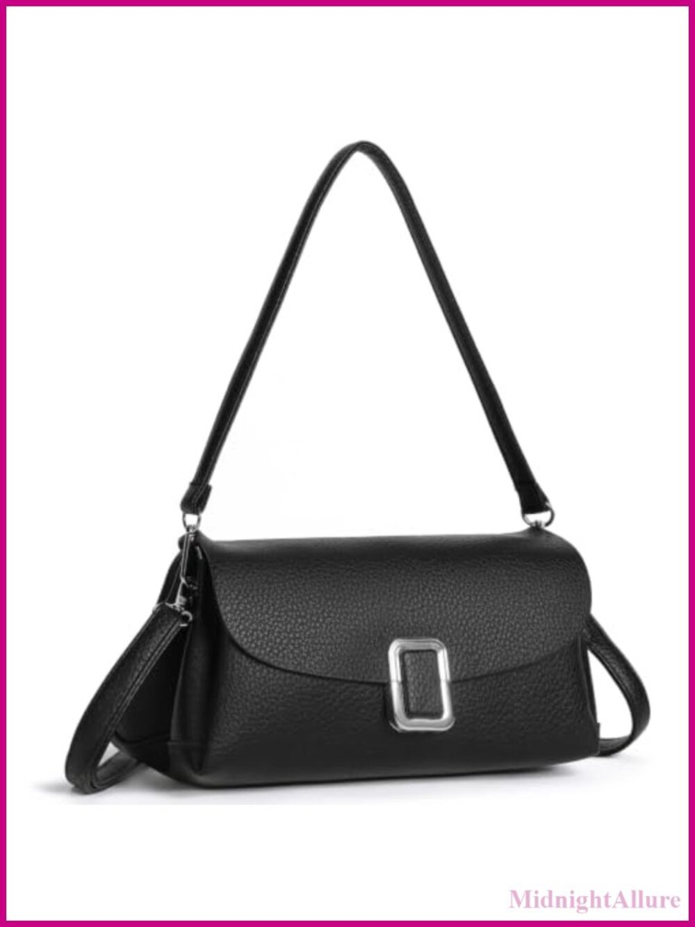 PU Leather Crossbody Bag Vegan Shoulder Purse 2 Straps Travel Work